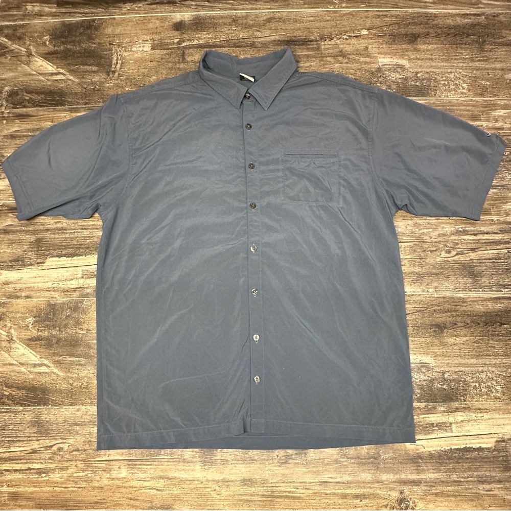Nike Golf Dri Fit Button Up Shirt Gray Short Sleeve Mens XL GUC